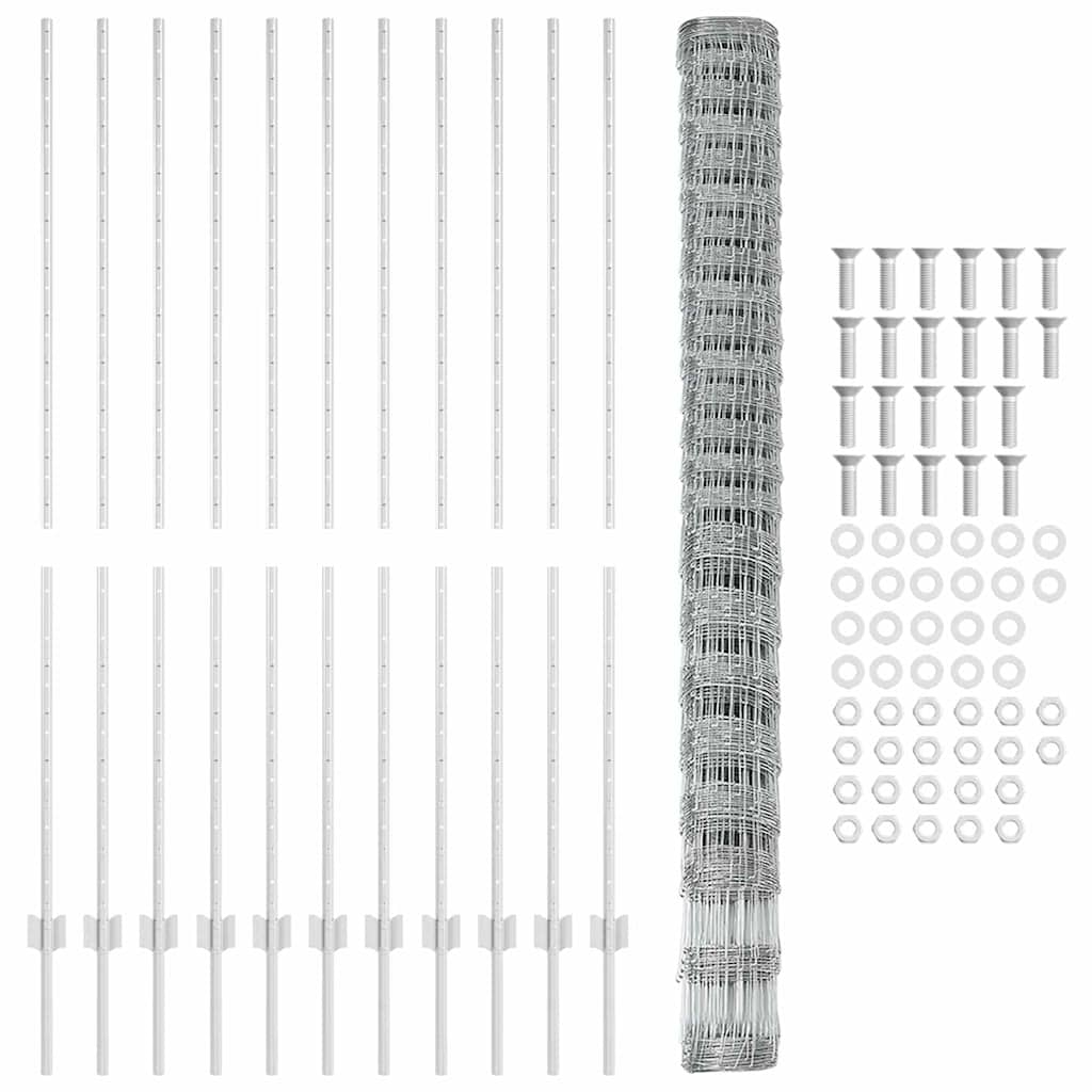 Hek met Paal Zilver 1,6 x 25 m Staal is nu te koop bij PeponiXL, paradijselijk wonen!
