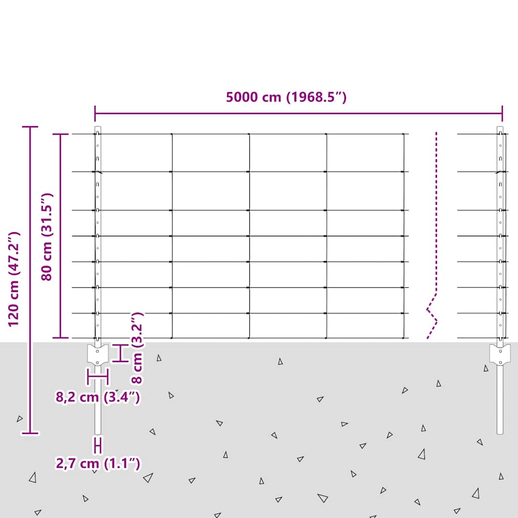 Hek met Paal Zilver 0,8 x 50 m Staal is nu te koop bij PeponiXL, paradijselijk wonen!