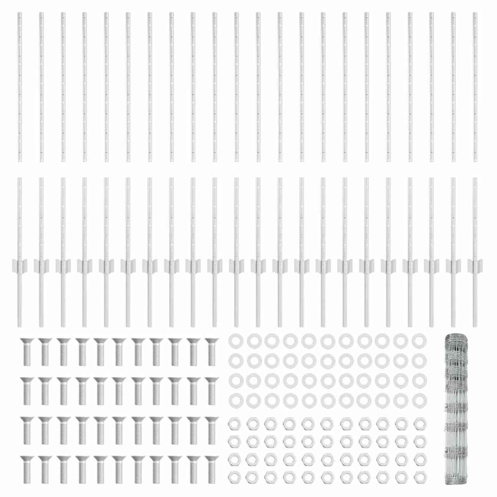Hek met Paal Zilver 1 x 50 m Staal is nu te koop bij PeponiXL, paradijselijk wonen!