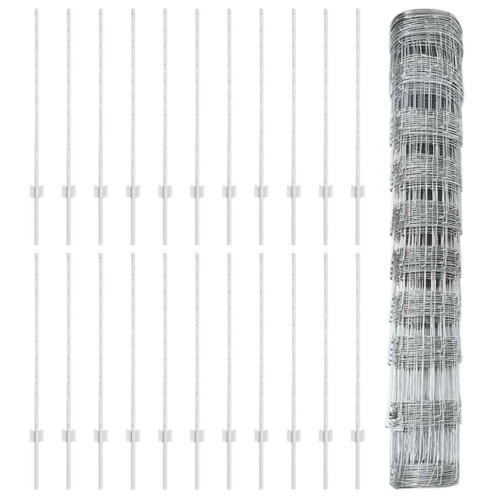 Hek met Paal Zilver 1 x 50 m Staal is nu te koop bij PeponiXL, paradijselijk wonen!