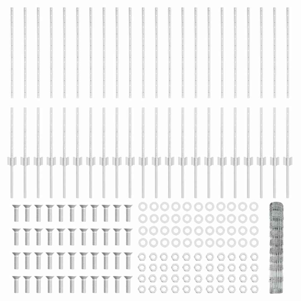 Hek met Paal Zilver 1 x 50 m Staal is nu te koop bij PeponiXL, paradijselijk wonen!