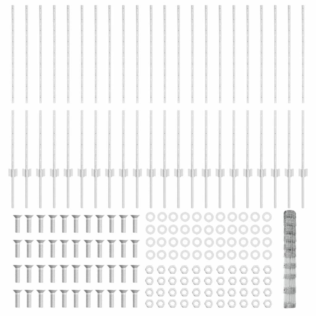 Hek met Paal Zilver 1,2 x 50 m Staal is nu te koop bij PeponiXL, paradijselijk wonen!