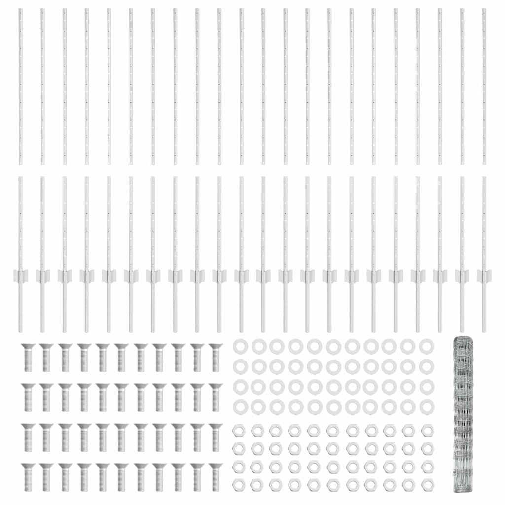 Hek met Paal Zilver 1,2 x 50 m Staal is nu te koop bij PeponiXL, paradijselijk wonen!