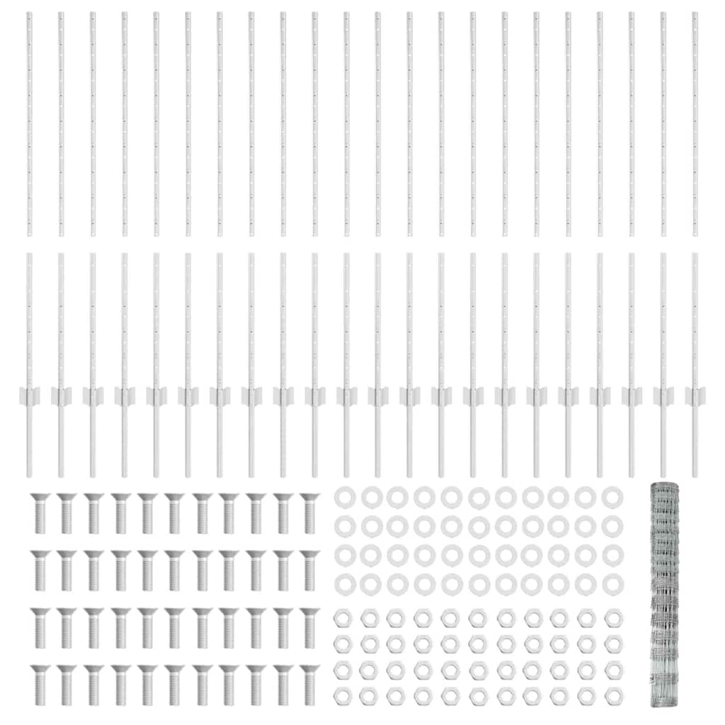 Hek met Paal Zilver 1,2 x 50 m Staal is nu te koop bij PeponiXL, paradijselijk wonen!