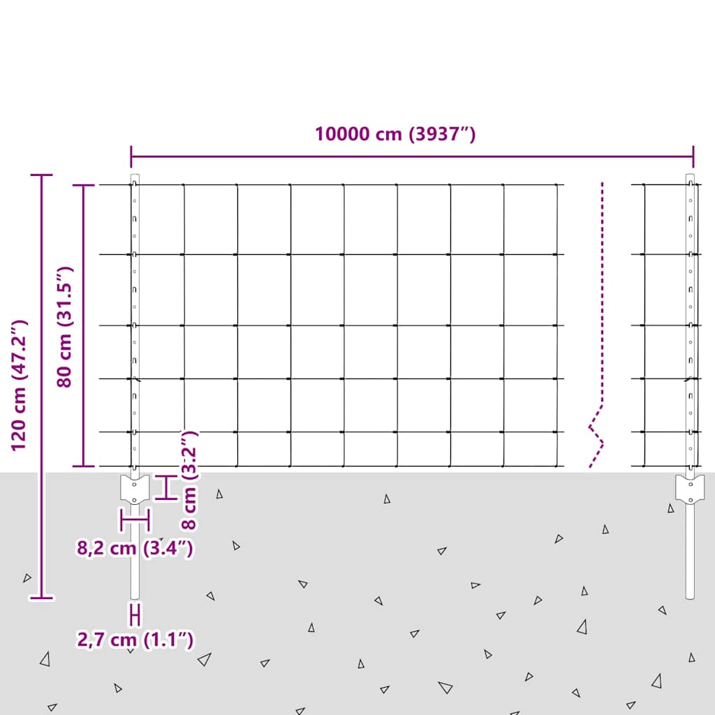 Hek met Paal Zilver 0,8 x 100 m Staal is nu te koop bij PeponiXL, paradijselijk wonen!