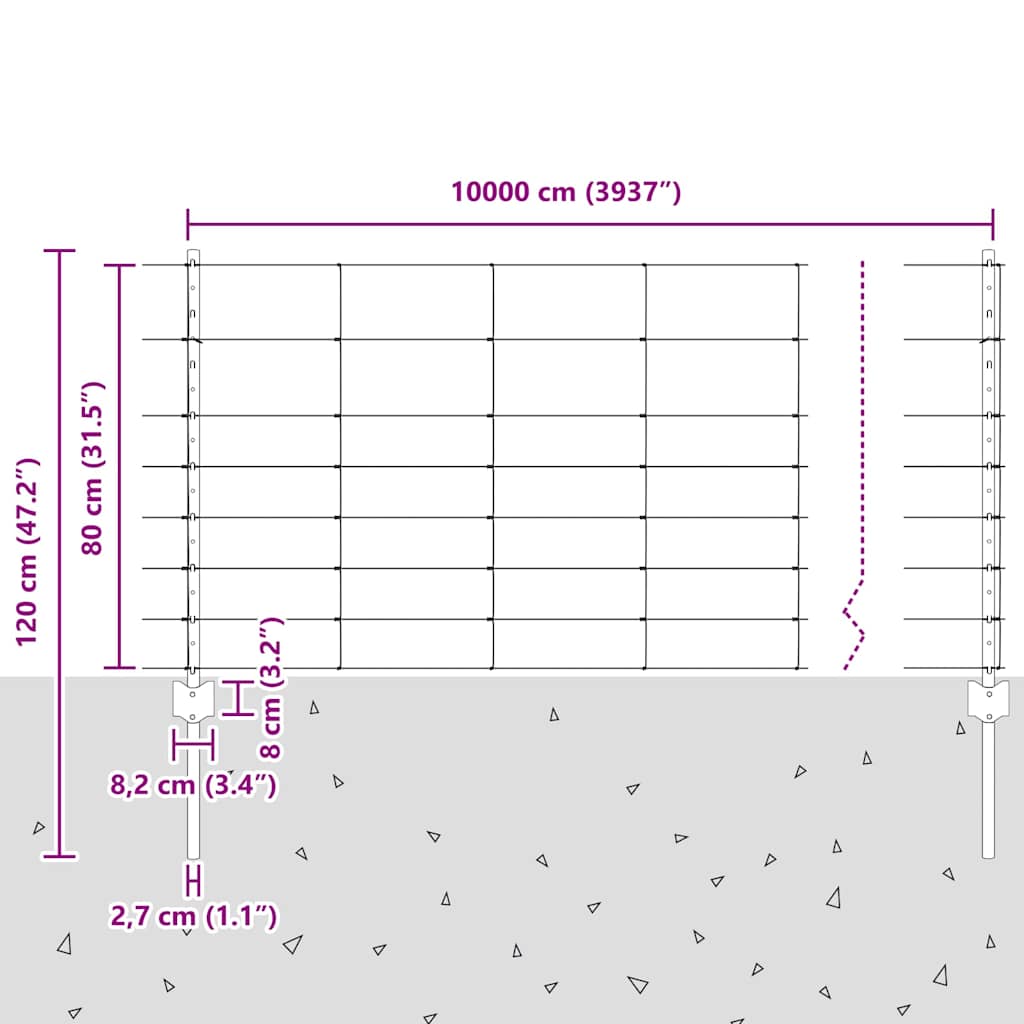 Hek met Paal Zilver 0,8 x 100 m Staal is nu te koop bij PeponiXL, paradijselijk wonen!