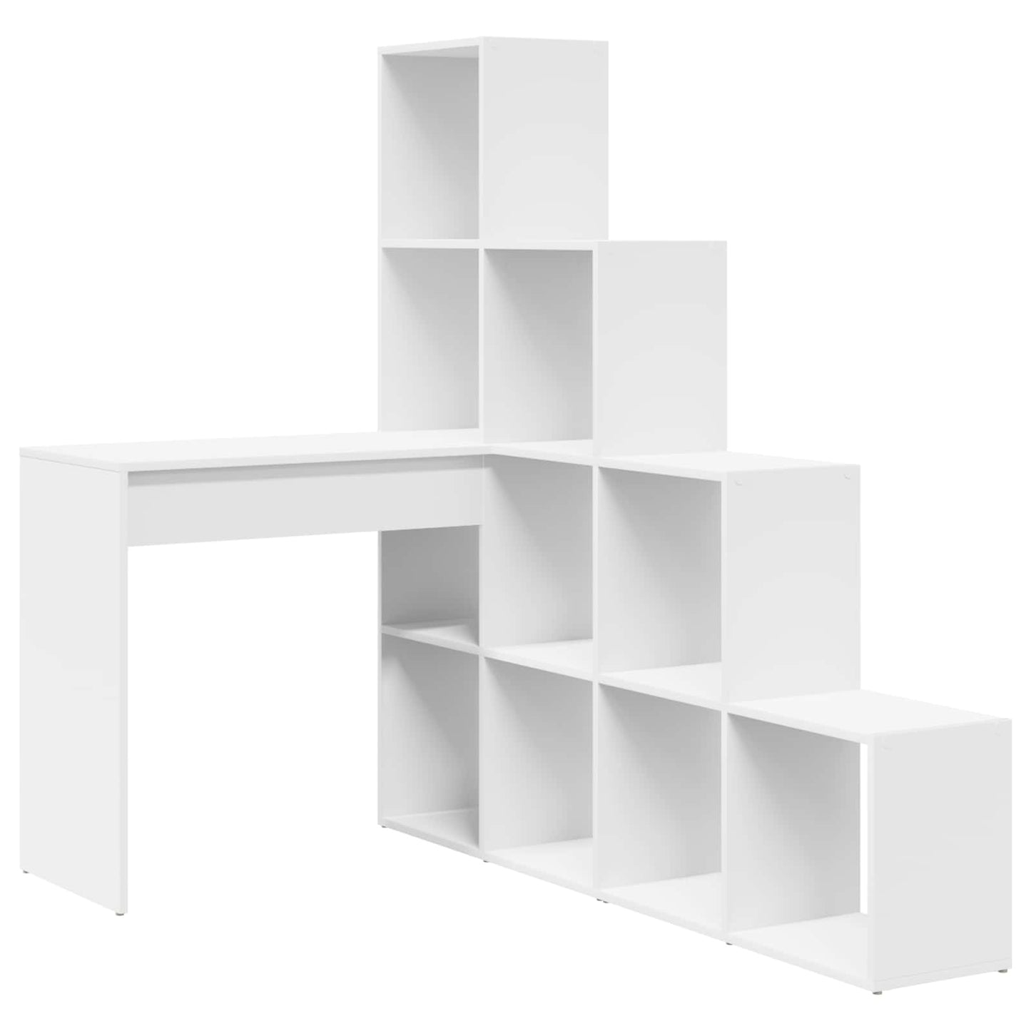 Hoekbureau met plank Wit 101,5 x 149,5 x 149,5 cm Bewerkt hout