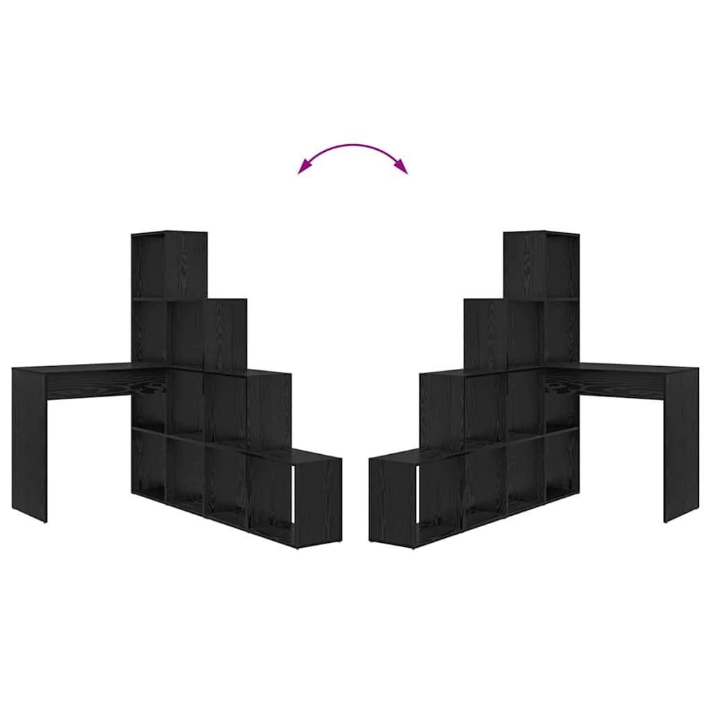 Hoekbureau Zwart Eiken 101,5 x 149,5 x 149,5 cm Bewerkt hout is nu te koop bij PeponiXL, paradijselijk wonen!