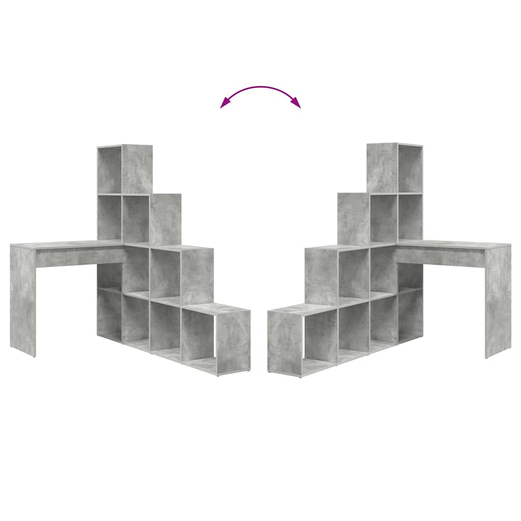 Hoekbureau Beton Grijs 101,5 x 149,5 x 149,5 cm Bewerkt hout is nu te koop bij PeponiXL, paradijselijk wonen!