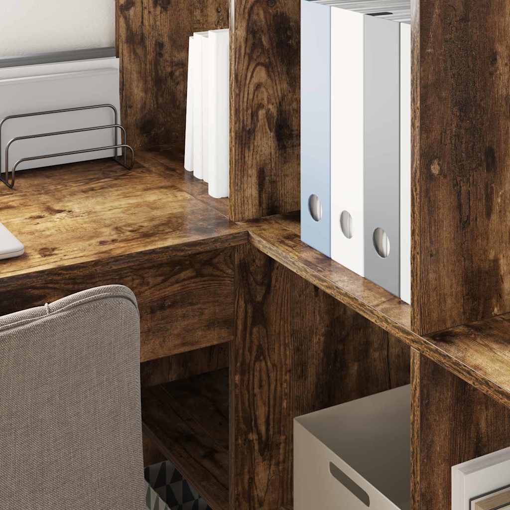 Hoekbureau Gerookt eiken 101,5 x 149,5 x 149,5 cm Bewerkt hout is nu te koop bij PeponiXL, paradijselijk wonen!