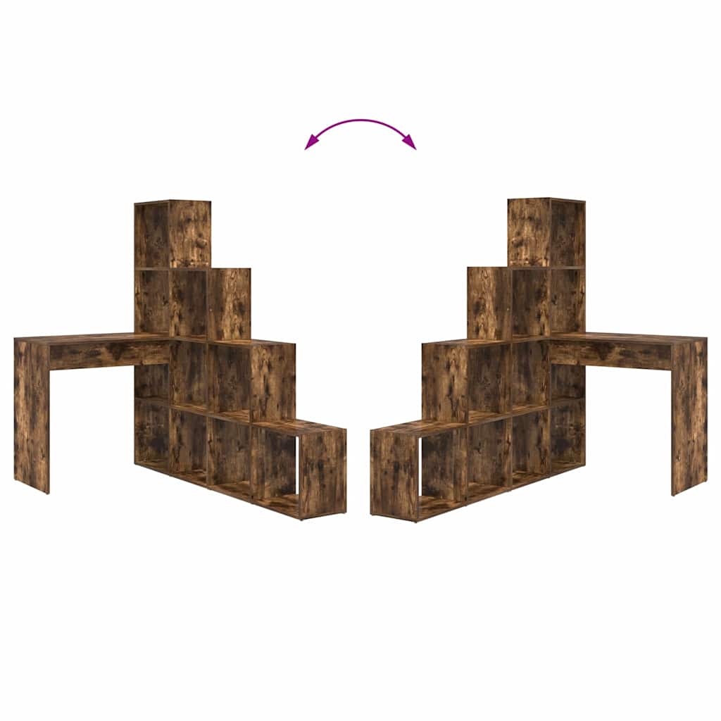 Hoekbureau Gerookt eiken 101,5 x 149,5 x 149,5 cm Bewerkt hout is nu te koop bij PeponiXL, paradijselijk wonen!