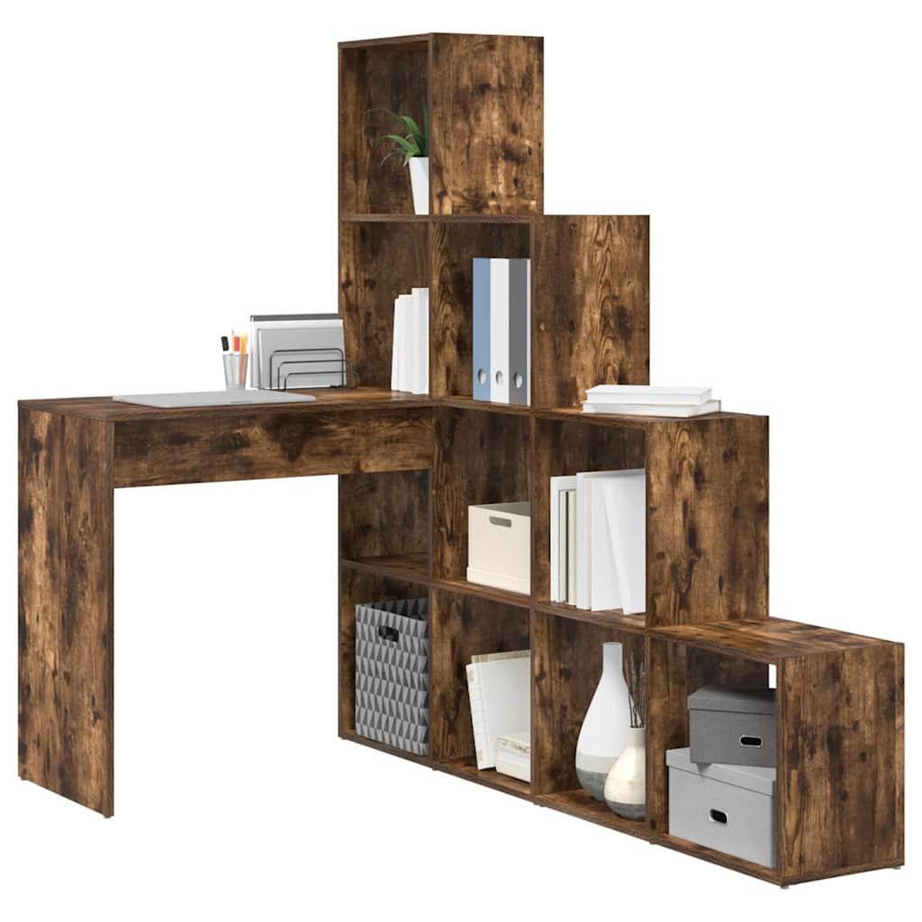 Hoekbureau Gerookt eiken 101,5 x 149,5 x 149,5 cm Bewerkt hout is nu te koop bij PeponiXL, paradijselijk wonen!