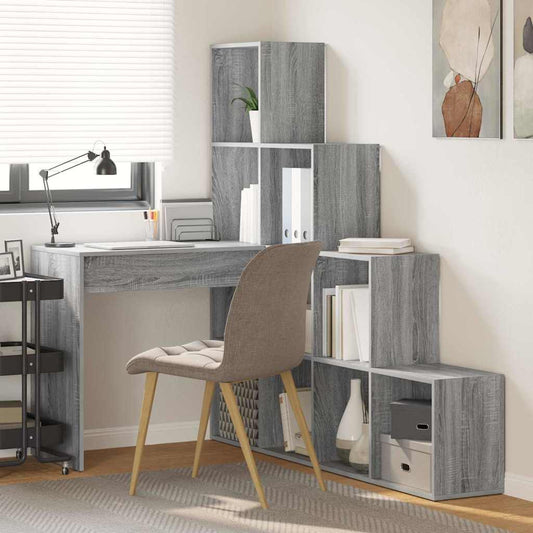 Hoekbureau Grijs Sonoma 101,5 x 149,5 x 149,5 cm Bewerkt hout is nu te koop bij PeponiXL, paradijselijk wonen!
