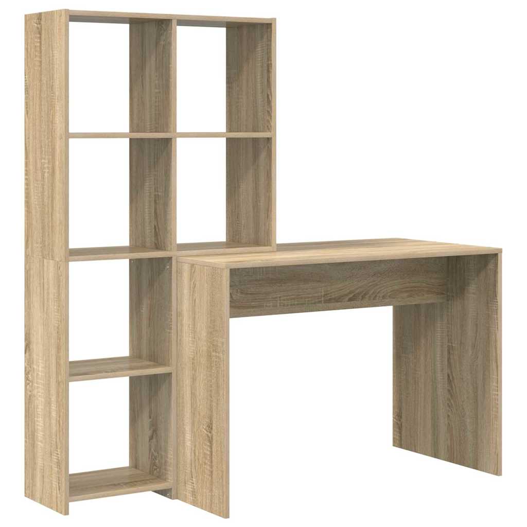 Bureau met plank Sonoma Eiken 138,5 x 55 x 143 cm Bewerkt hout is nu te koop bij PeponiXL, paradijselijk wonen!