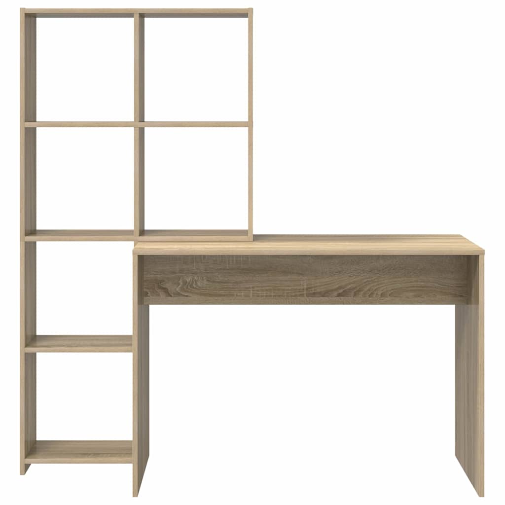 Bureau met plank Sonoma Eiken 138,5 x 55 x 143 cm Bewerkt hout is nu te koop bij PeponiXL, paradijselijk wonen!