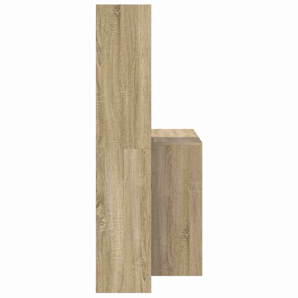 Bureau met plank Sonoma Eiken 138,5 x 55 x 143 cm Bewerkt hout is nu te koop bij PeponiXL, paradijselijk wonen!