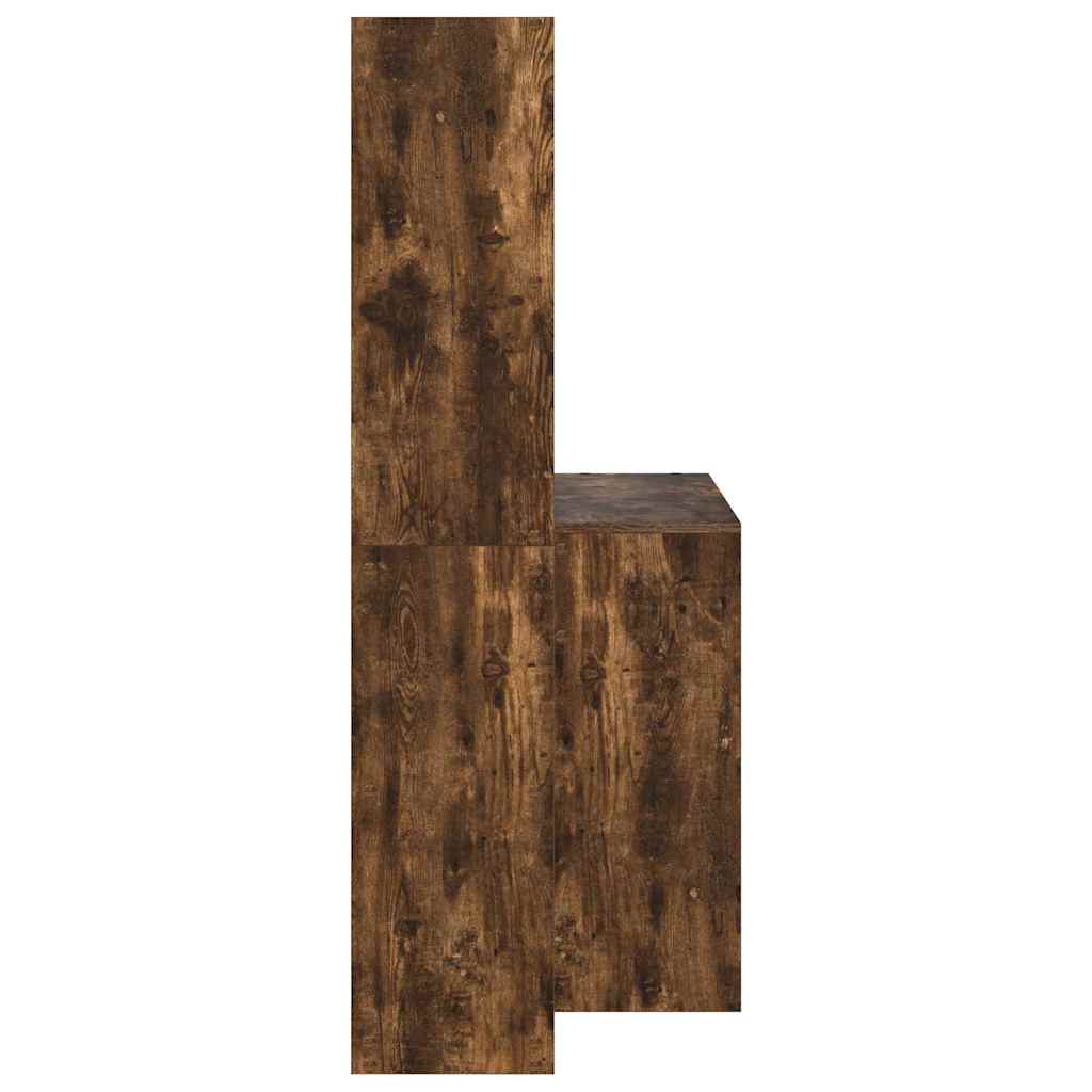 Bureau met plank Gerookt eiken 138,5 x 55 x 143 cm Bewerkt hout is nu te koop bij PeponiXL, paradijselijk wonen!
