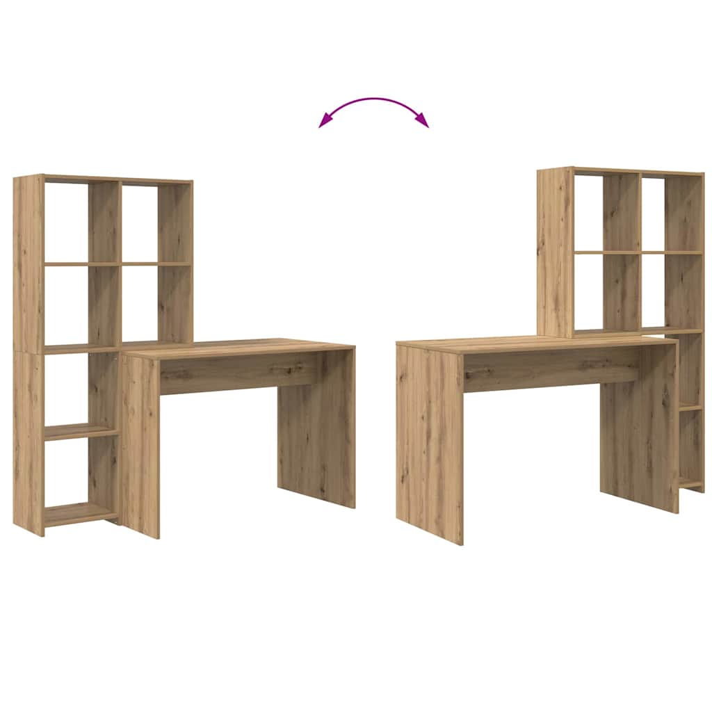 Bureau met plank Artisan Eiken 138,5 x 55 x 143 cm Bewerkt hout is nu te koop bij PeponiXL, paradijselijk wonen!