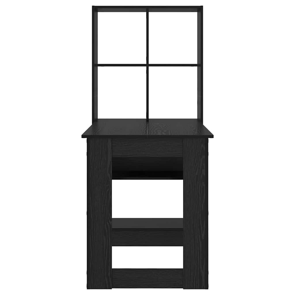 Bureau met plank Zwart Eiken 122 x 67 x 145 cm Bewerkt hout is nu te koop bij PeponiXL, paradijselijk wonen!