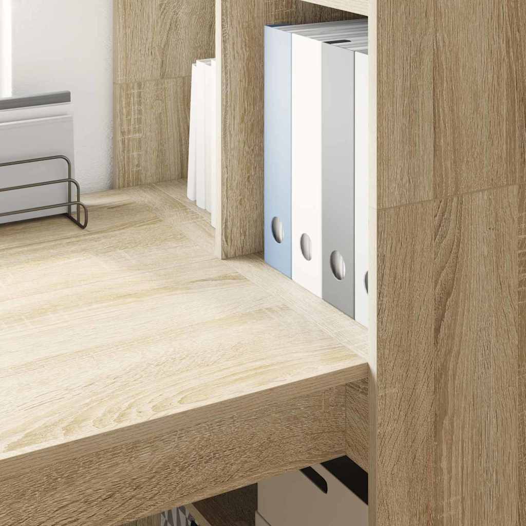 Bureau met plank Sonoma Eiken 122 x 67 x 145 cm Bewerkt hout is nu te koop bij PeponiXL, paradijselijk wonen!