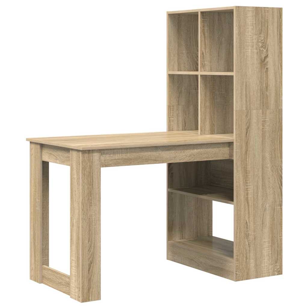 Bureau met plank Sonoma Eiken 122 x 67 x 145 cm Bewerkt hout is nu te koop bij PeponiXL, paradijselijk wonen!