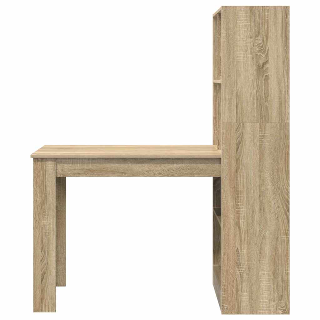 Bureau met plank Sonoma Eiken 122 x 67 x 145 cm Bewerkt hout is nu te koop bij PeponiXL, paradijselijk wonen!