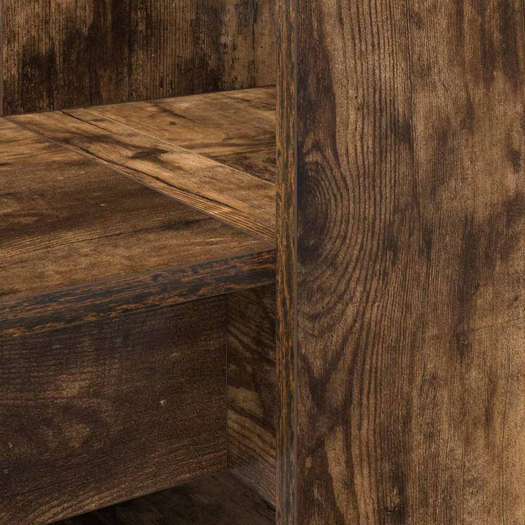 Bureau met plank Gerookt eiken 122 x 67 x 145 cm Bewerkt hout is nu te koop bij PeponiXL, paradijselijk wonen!