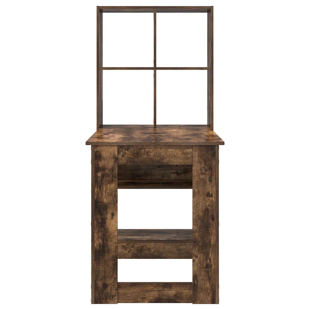 Bureau met plank Gerookt eiken 122 x 67 x 145 cm Bewerkt hout is nu te koop bij PeponiXL, paradijselijk wonen!