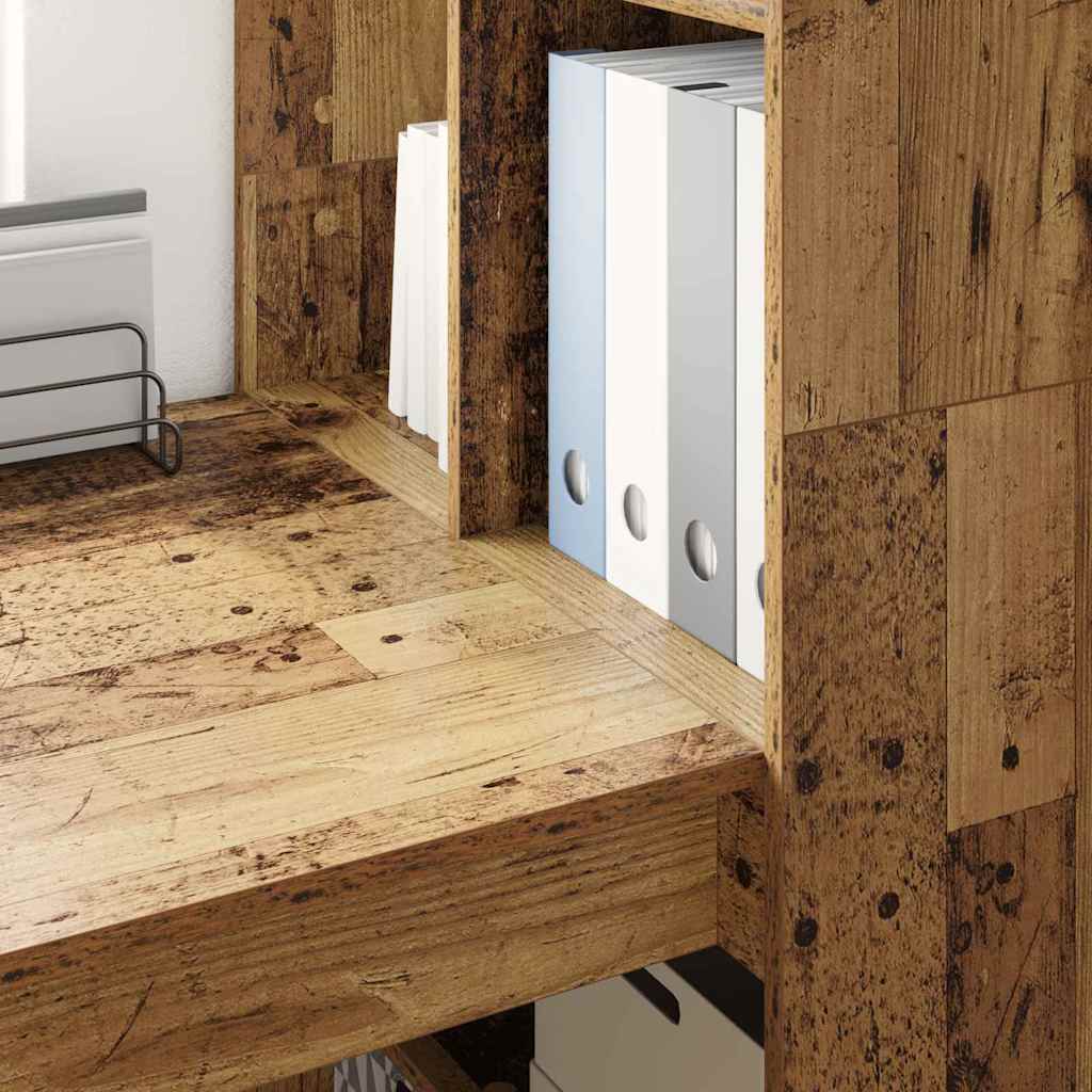 Bureau met plank Oud Hout 122 x 67 x 145 cm Bewerkt hout is nu te koop bij PeponiXL, paradijselijk wonen!