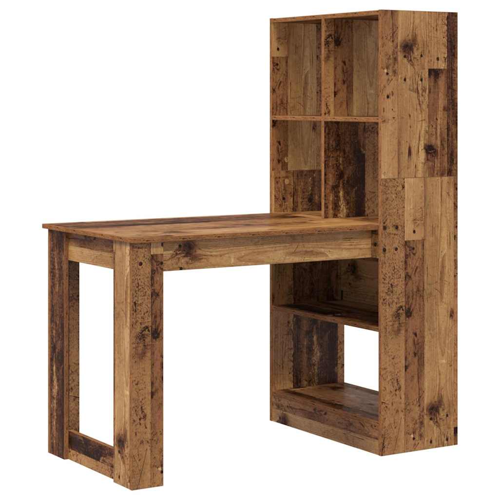 Bureau met plank Oud Hout 122 x 67 x 145 cm Bewerkt hout is nu te koop bij PeponiXL, paradijselijk wonen!