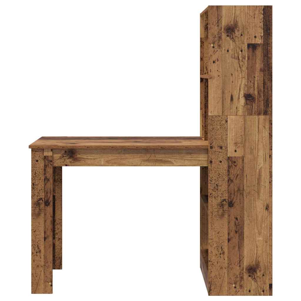 Bureau met plank Oud Hout 122 x 67 x 145 cm Bewerkt hout is nu te koop bij PeponiXL, paradijselijk wonen!