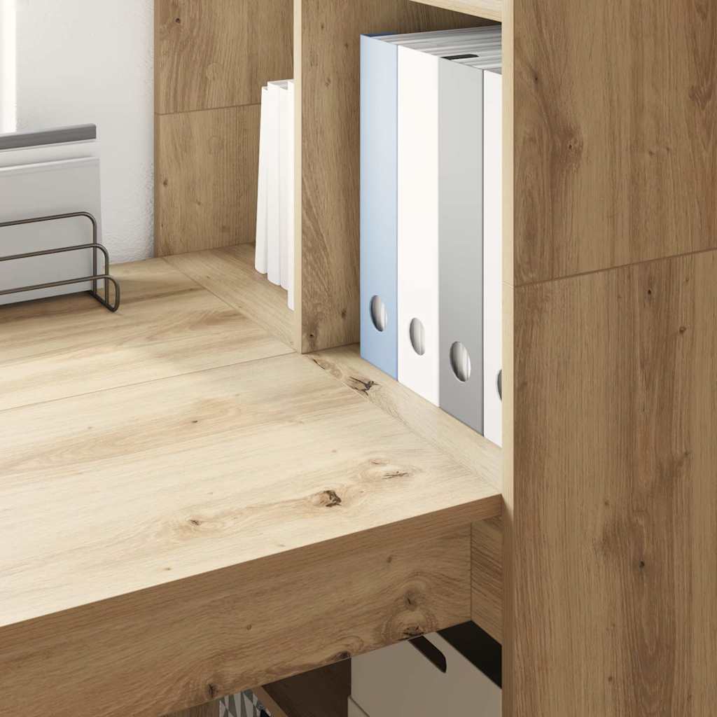 Bureau met plank Artisan Eiken 122 x 67 x 145 cm Bewerkt hout is nu te koop bij PeponiXL, paradijselijk wonen!