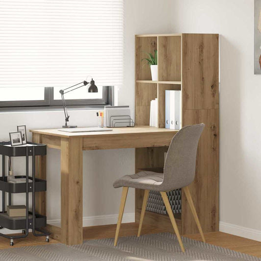 Bureau met plank Artisan Eiken 122 x 67 x 145 cm Bewerkt hout is nu te koop bij PeponiXL, paradijselijk wonen!