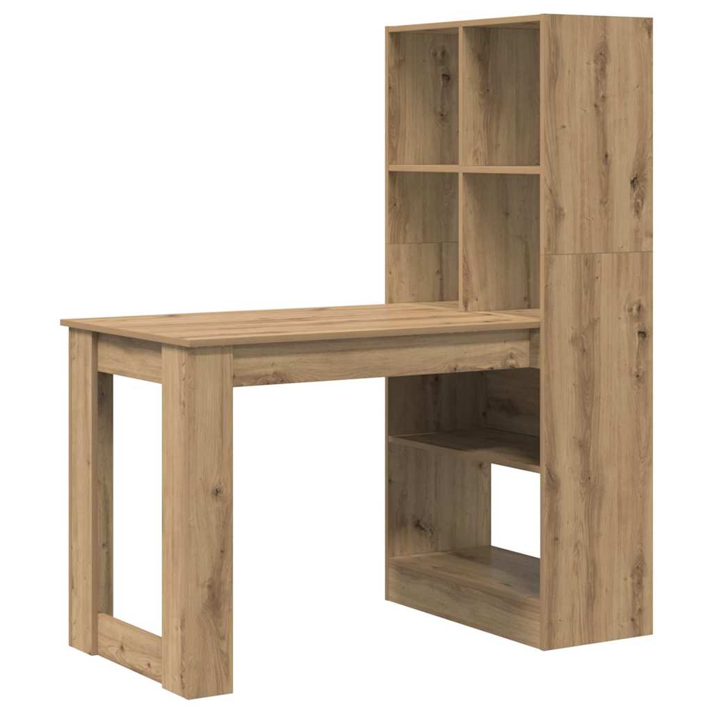 Bureau met plank Artisan Eiken 122 x 67 x 145 cm Bewerkt hout is nu te koop bij PeponiXL, paradijselijk wonen!