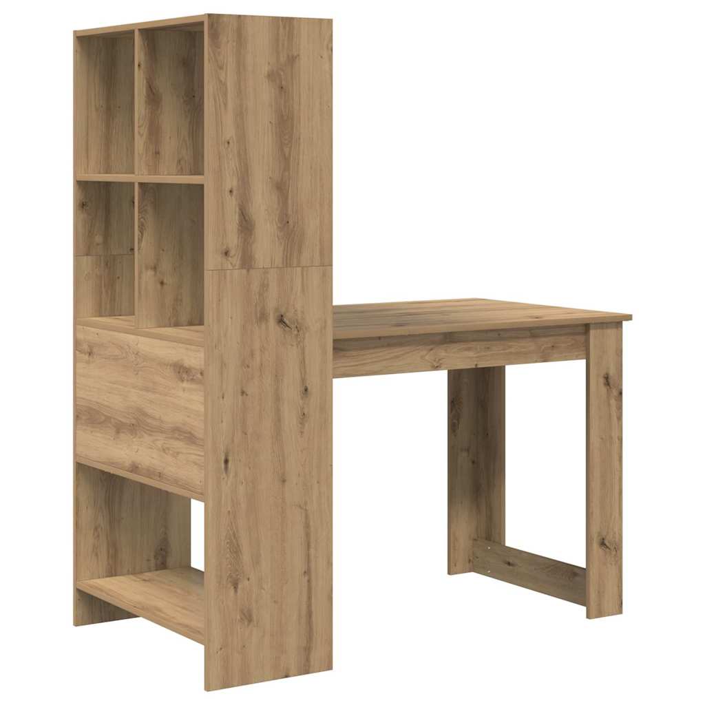 Bureau met plank Artisan Eiken 122 x 67 x 145 cm Bewerkt hout is nu te koop bij PeponiXL, paradijselijk wonen!