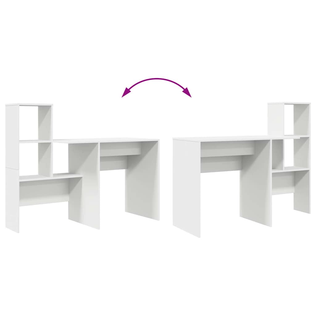 Bureau met lade Wit 131,5 x 50 x 106,5 cm Bewerkt hout is nu te koop bij PeponiXL, paradijselijk wonen!