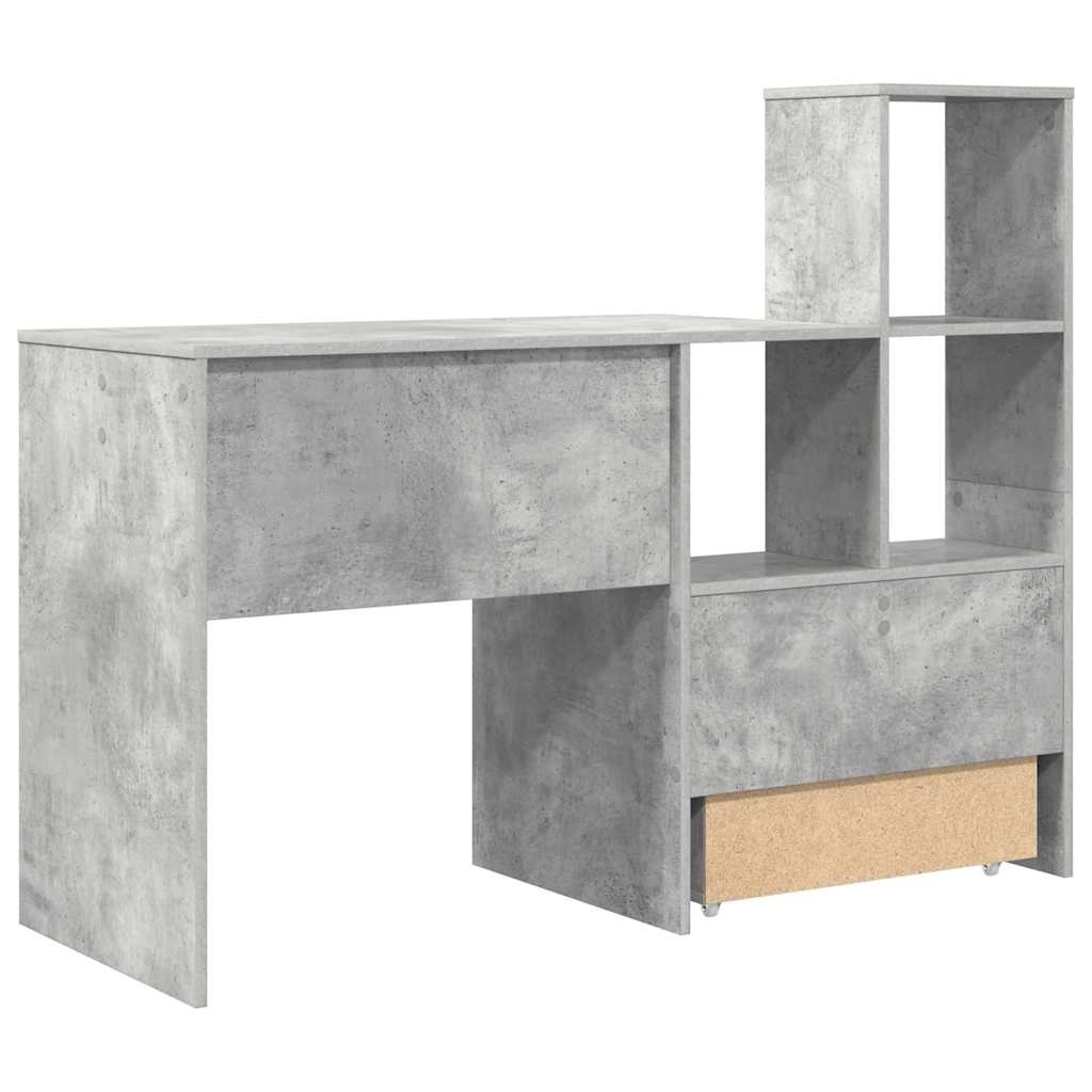 Bureau met lade Beton Grijs 131,5 x 50 x 106,5 cm Bewerkt hout is nu te koop bij PeponiXL, paradijselijk wonen!
