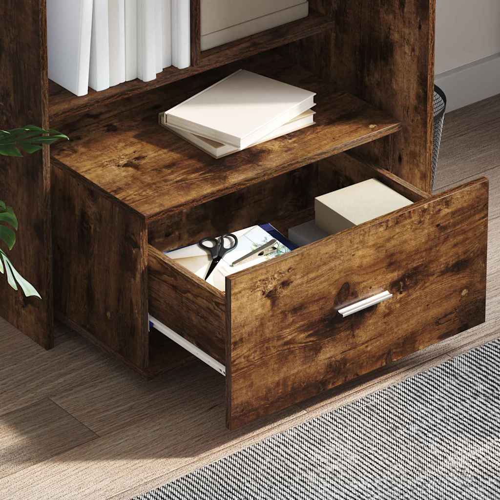 Bureau Gerookt eiken 131,5 x 50 x 106,5 cm Bewerkt hout is nu te koop bij PeponiXL, paradijselijk wonen!