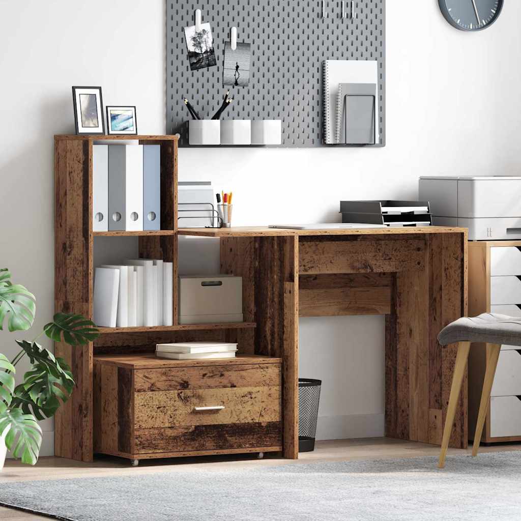 Bureau met lade Oud Hout 131,5 x 50 x 106,5 cm Bewerkt hout is nu te koop bij PeponiXL, paradijselijk wonen!