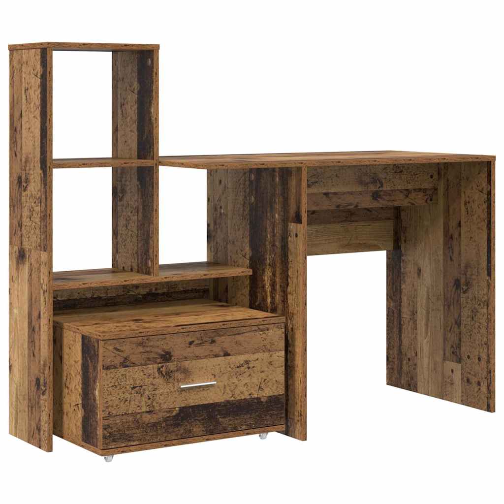 Bureau met lade Oud Hout 131,5 x 50 x 106,5 cm Bewerkt hout is nu te koop bij PeponiXL, paradijselijk wonen!