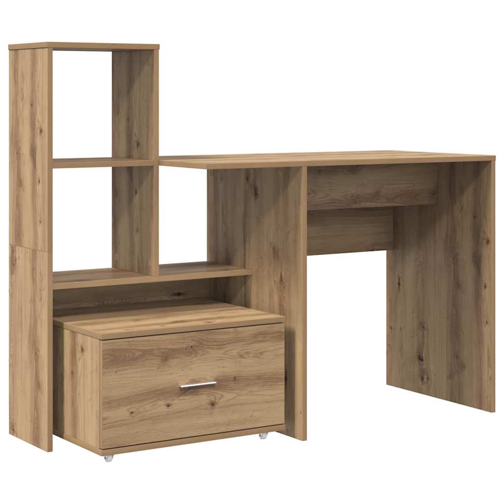 Bureau Artisan Eiken 131,5 x 50 x 106,5 cm Bewerkt hout is nu te koop bij PeponiXL, paradijselijk wonen!
