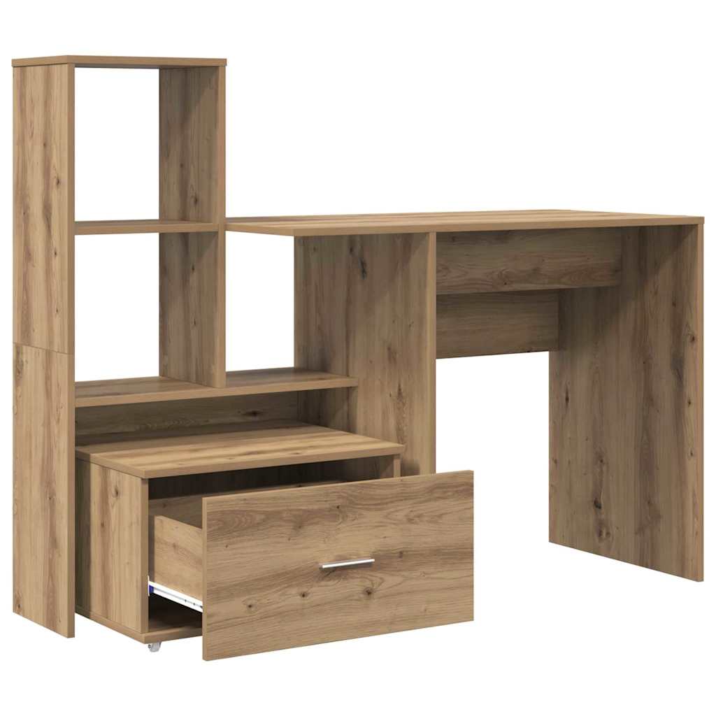 Bureau Artisan Eiken 131,5 x 50 x 106,5 cm Bewerkt hout is nu te koop bij PeponiXL, paradijselijk wonen!
