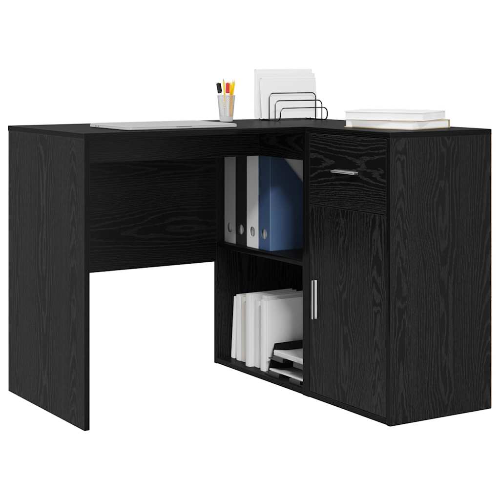 Hoekbureau met lade Zwart Eiken 102 x 88 x 75 cm is nu te koop bij PeponiXL, paradijselijk wonen!