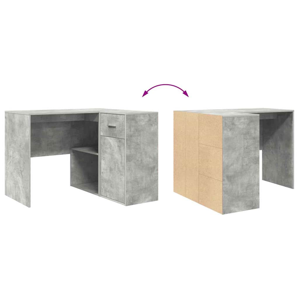 Hoekbureau met lade Beton Grijs 102 x 88 x 75 cm is nu te koop bij PeponiXL, paradijselijk wonen!
