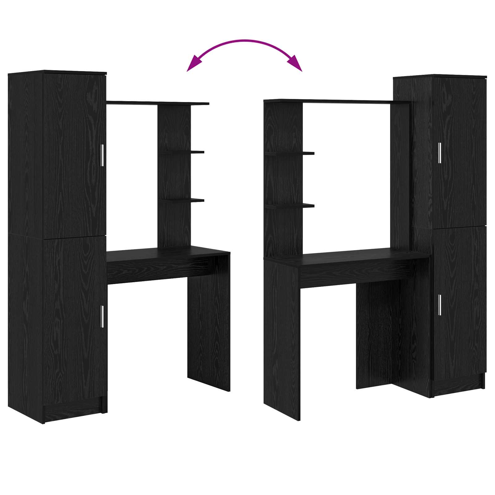 Bureau 2 pcs Zwart Eiken is nu te koop bij PeponiXL, paradijselijk wonen!