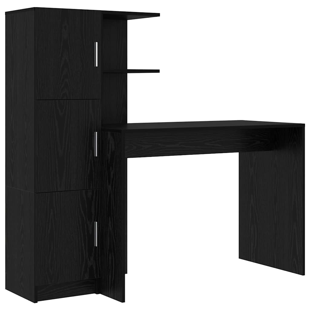 Bureau 2 pcs Zwart Eiken is nu te koop bij PeponiXL, paradijselijk wonen!