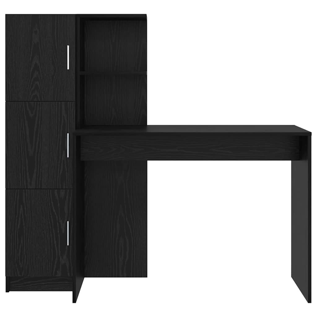 Bureau 2 pcs Zwart Eiken is nu te koop bij PeponiXL, paradijselijk wonen!
