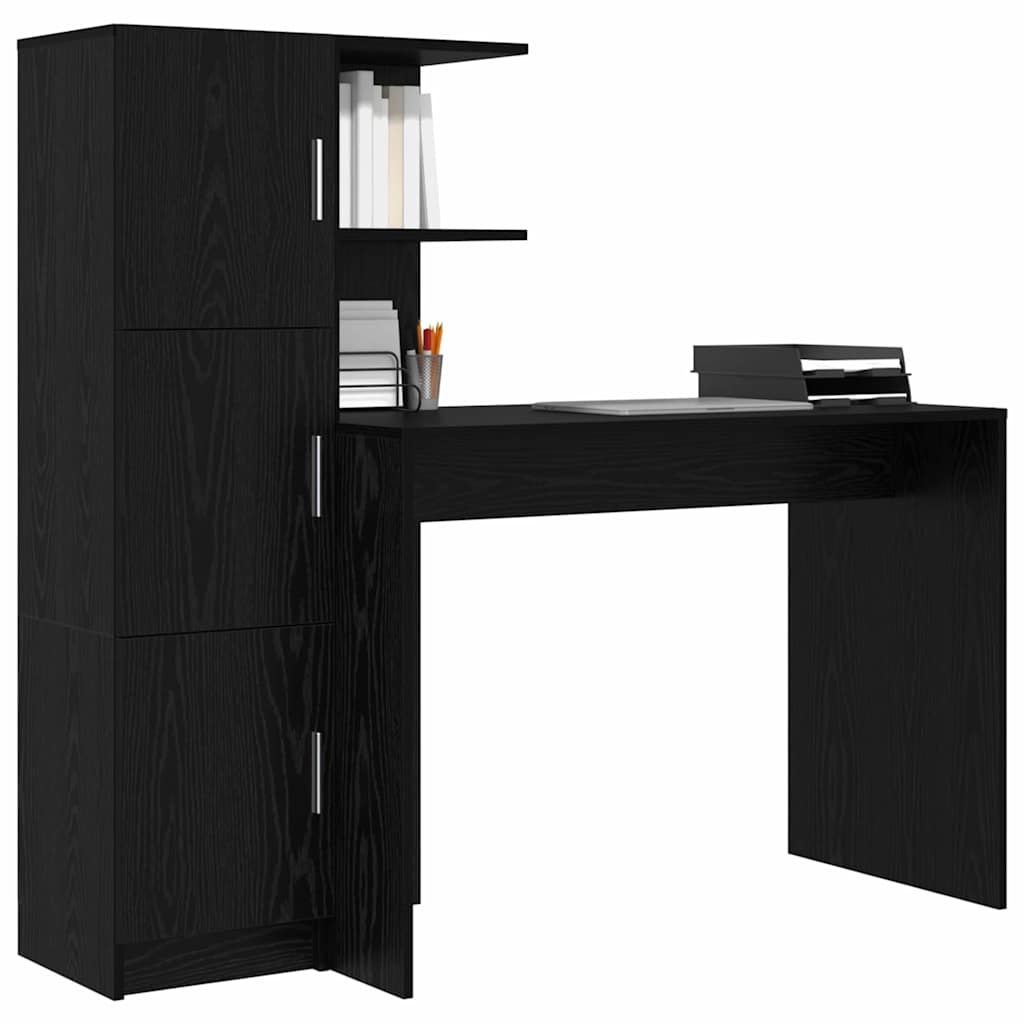 Bureau 2 pcs Zwart Eiken is nu te koop bij PeponiXL, paradijselijk wonen!