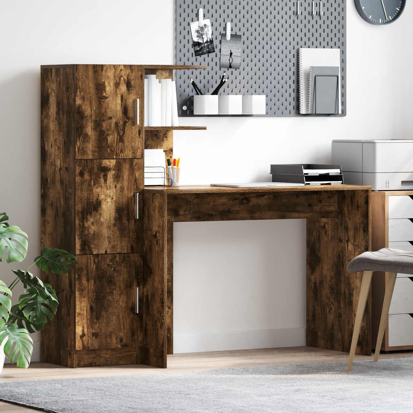 Bureau 2 pcs Gerookt eiken