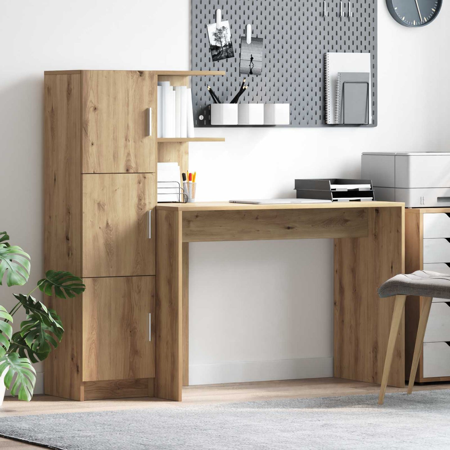 Bureau Artisan Eiken 133.5 x 50 x 124 cm 2 st is nu te koop bij PeponiXL, paradijselijk wonen!